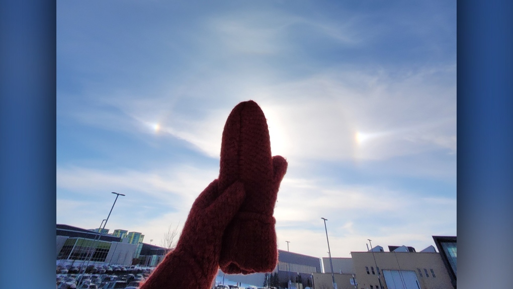 Viewer Alexendrea captured this shot of ice crystals in the sun on March 12.