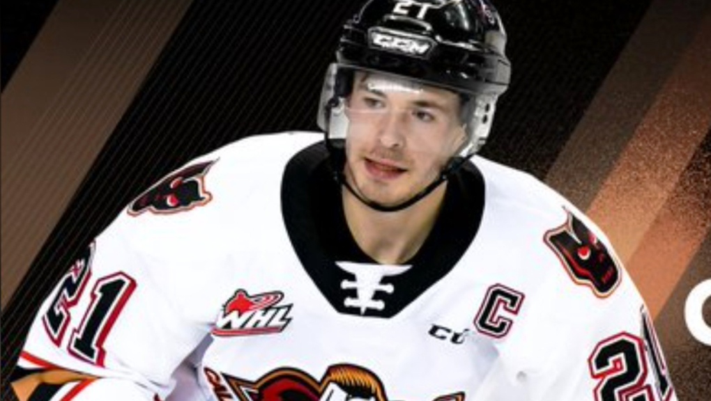 Hitmen captain has been nominated to be named the WHL's Humanitarian of the Year for the second time. (Photo: Twitter@WHLHitmen)