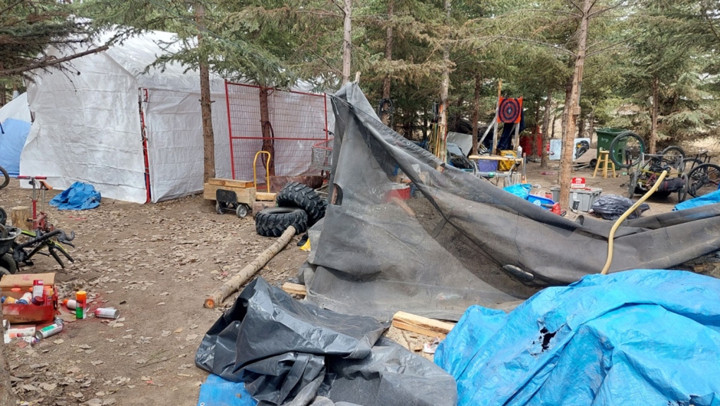 Some of the encampment police found were complex, with weather-proof shelters and wood-burning fireplaces. (Supplied)