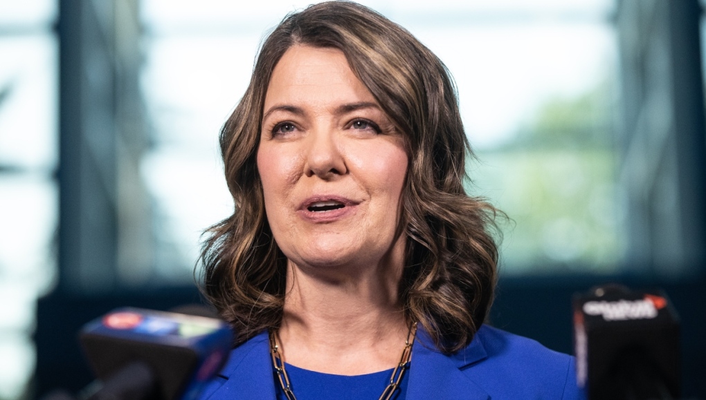United Conservative Party Leader Danielle Smith speaks following the debate in Edmonton on Thursday, May 18, 2023. (THE CANADIAN PRESS/Jason Franson)