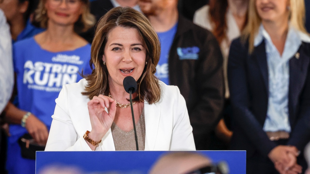 United Conservative Party Leader Danielle Smith attends an election campaign rally in Calgary, Alta., Thursday, May 25, 2023. Albertans go to the polls on May 29. THE CANADIAN PRESS/Jeff McIntosh
