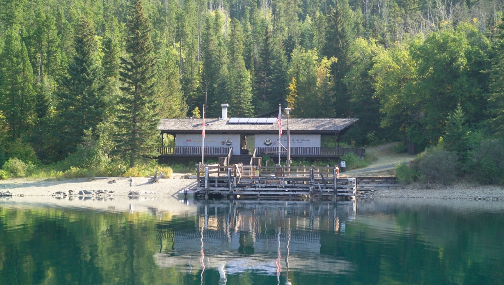 View of Goat Haunt Pavilion from boat. Photo credit: NPS/David Restivo