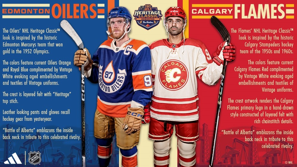 The Edmonton Oilers will host the Calgary Flames for a special Battle of Alberta at the Heritage Classic next month. (Supplied/NHL)
