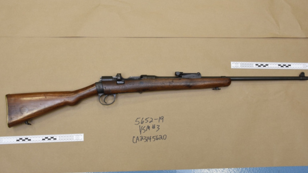 A gun seized during an investigation into a string of break-and-enters in Calgary. (Courtesy: Calgary Police Service) 