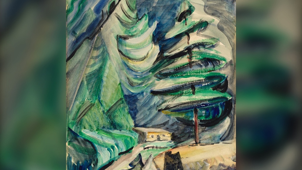 Emily Carr, House in the Forest (detail) watercolour on paper 14 3/4 x 11 1/8 in Estimate: $70,000 - $90,000 is on display at Heffel Gallery in Calgary through Tuesday. It will be auctioned Nov. 23 in Toronto. (Photo courtesy Heffel Fine Art Auction House)
