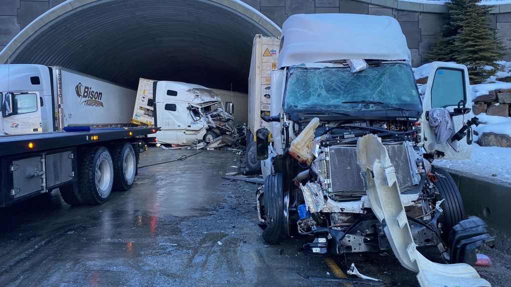 Trans Canada Highway West Of Calgary Closed Due To Crash CTV News   5 Semis Involved In Trans Canada Highway Crash 1 6748387 1706639243744 