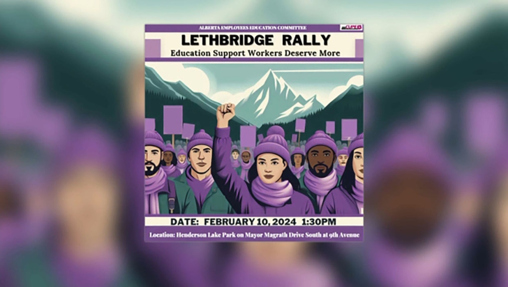 A rally will be held Saturday to support educational support workers in Lethbridge
