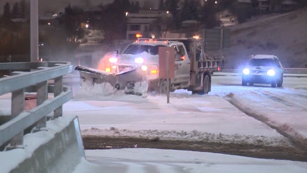 The City of Calgary says crews are out plowing a number of roads throughout the city in the wake of an overnight snowstorm.