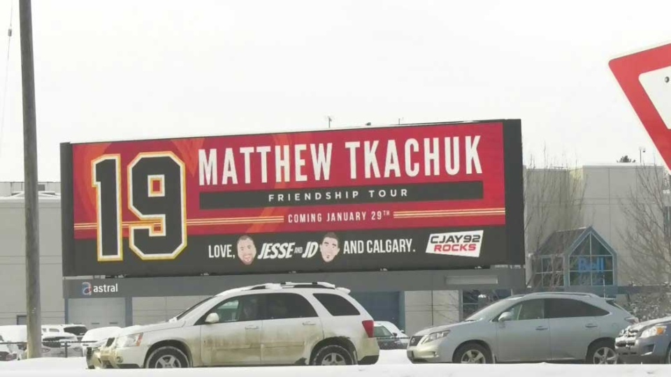 Tkachuk billboard makes Edmonton debut