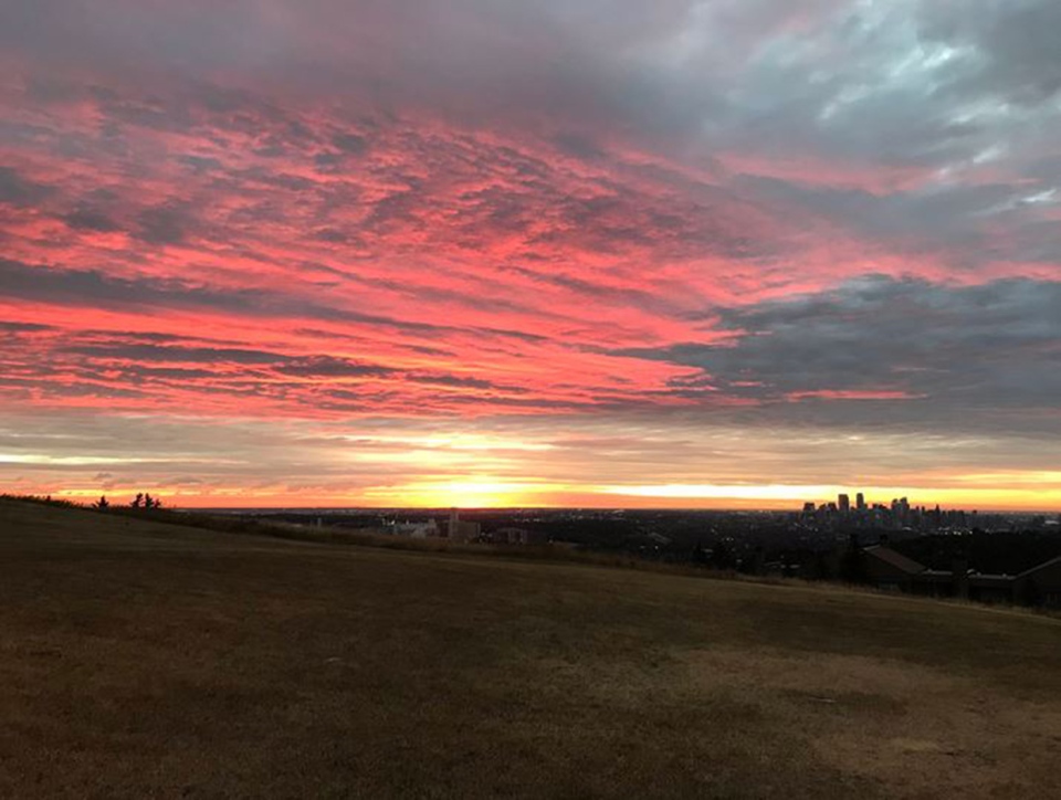 Calgary, sunrise, skyline, Stanfield, Sept. 1