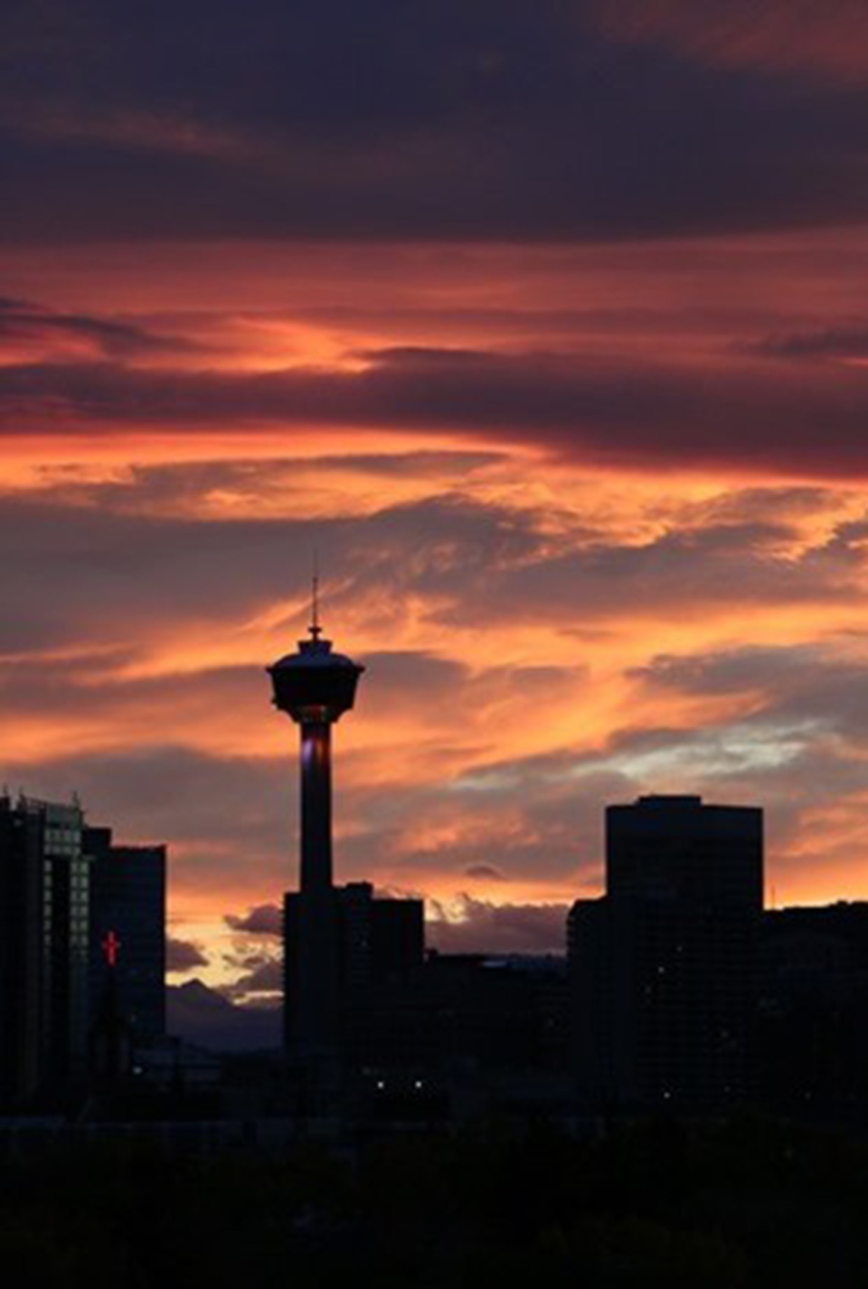 Calgary, skyline, sunset