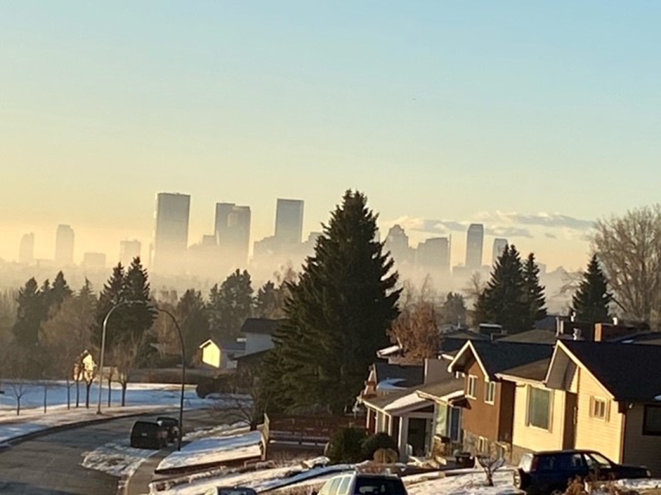 Calgary, rime, Vio, downtown, fog