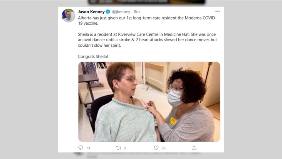 Kenney vaccine tweet