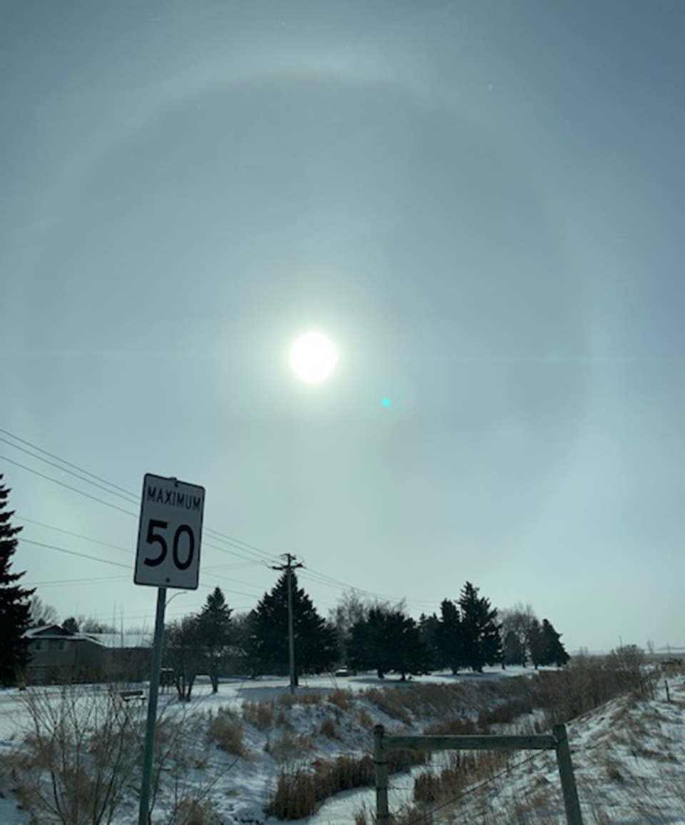 winter, sun halo, Alberta, Donna