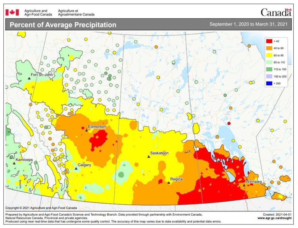 Environment Canada, precipation, averages, Western