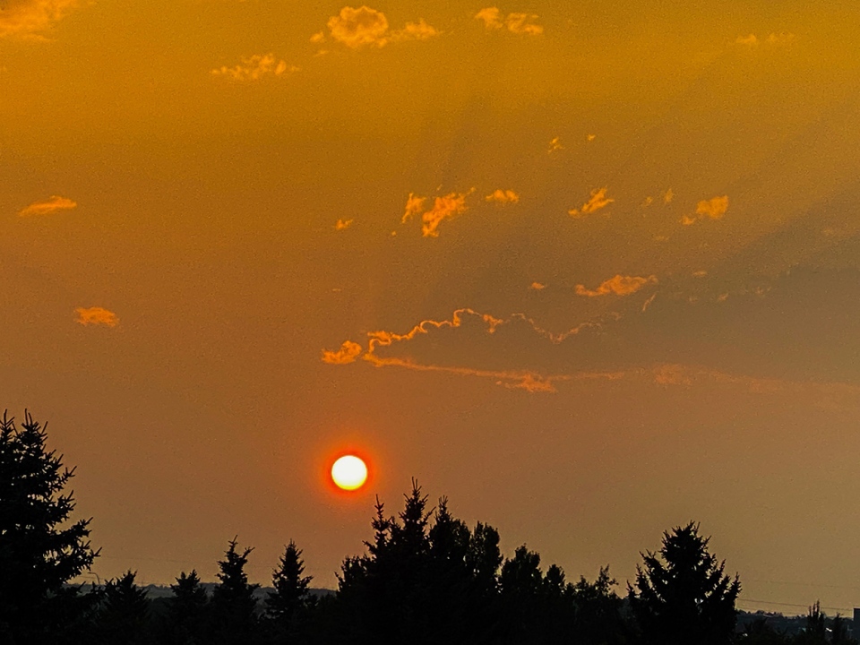 Ron, sunset, southern Alberta, red